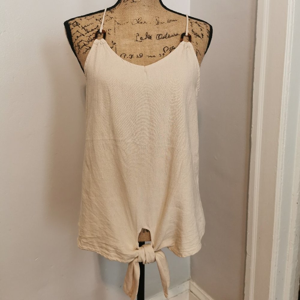 Linen Spaghetti Strap Blouse